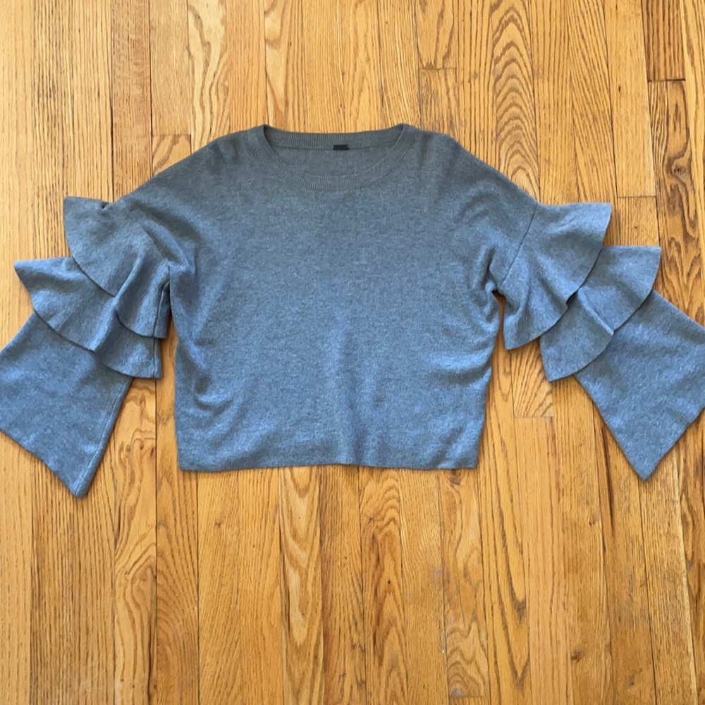 Layered, bell sleeved sweater